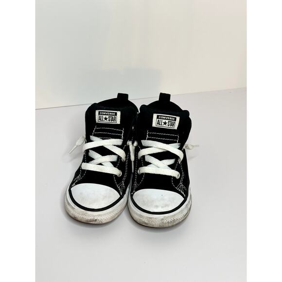 Converse Kids Chuck Taylor High Tops – Size 9 – Black Canvas Sneakers - Picture 3 of 9